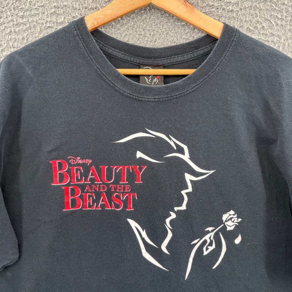 Disney Beauty and the Beast T-Shirt Men XL Black Broadway Musical Graphic Tee
